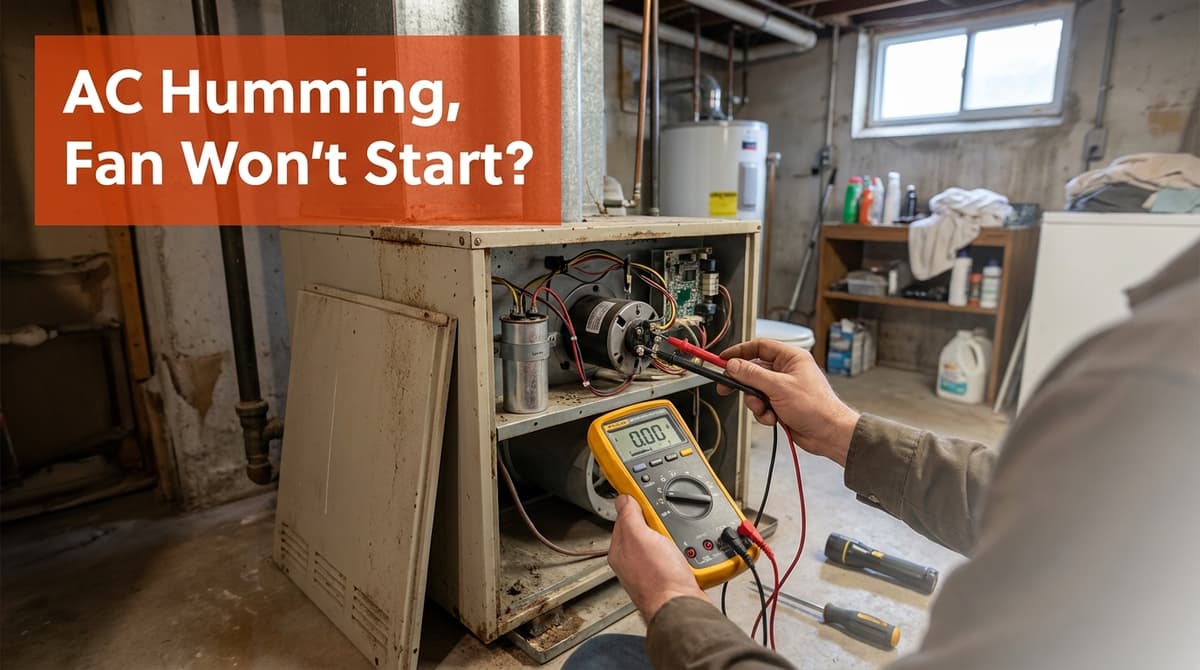 Blog post AC Humming but Fan Won’t Start? Causes, Checks & Fixes image