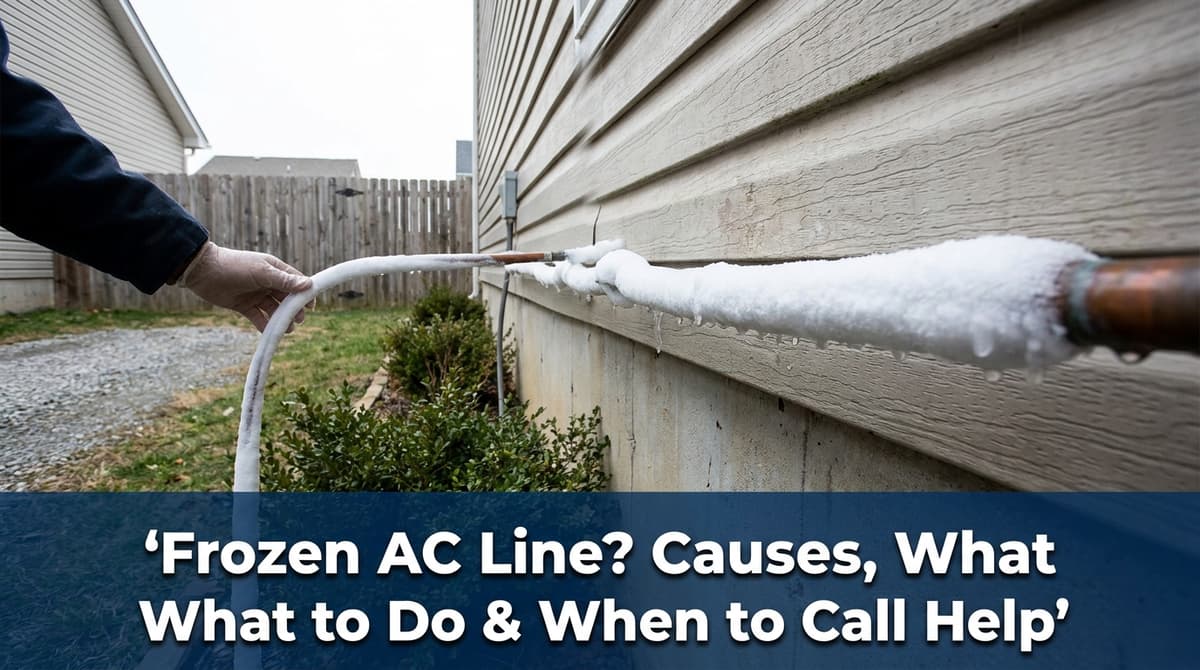 Blog post Frozen AC Line? Causes, What to Do & When to Call Help image